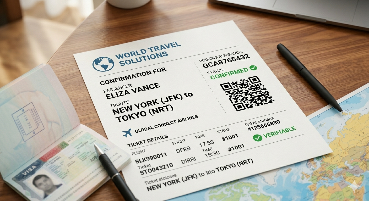 Confirmed booking status on airline verification