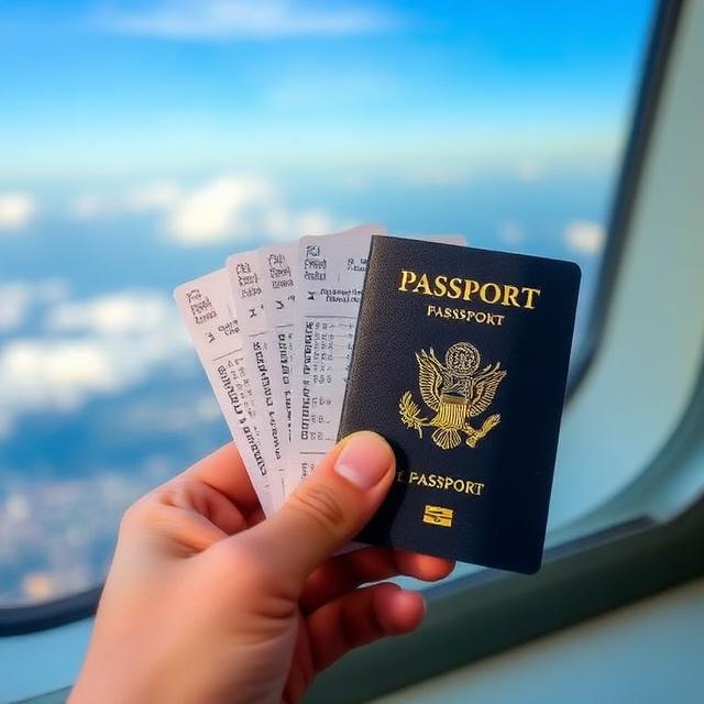 Passport with travel documents ready for embassy submission